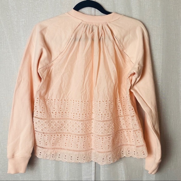 Jcrew peach top with embroidered back~XXS - Picture 2 of 5